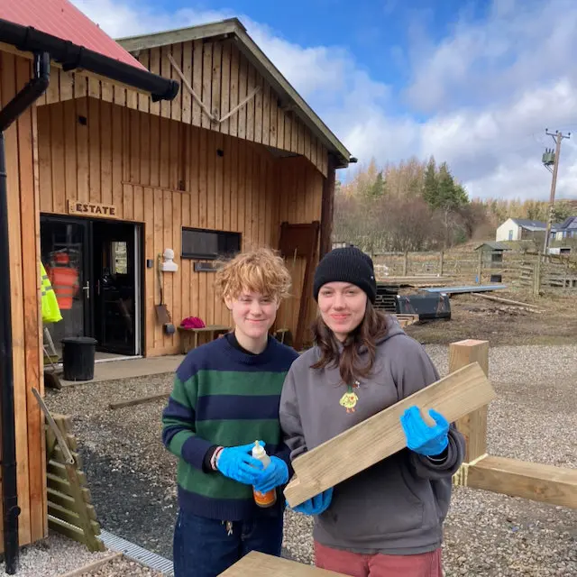 Volunteers Making a New Sunbox Bench